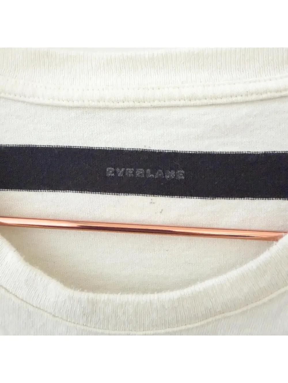 Everlane Black and White Brenton Stripe Short-Sleeve Tee Size Large - Picture 2 of 5